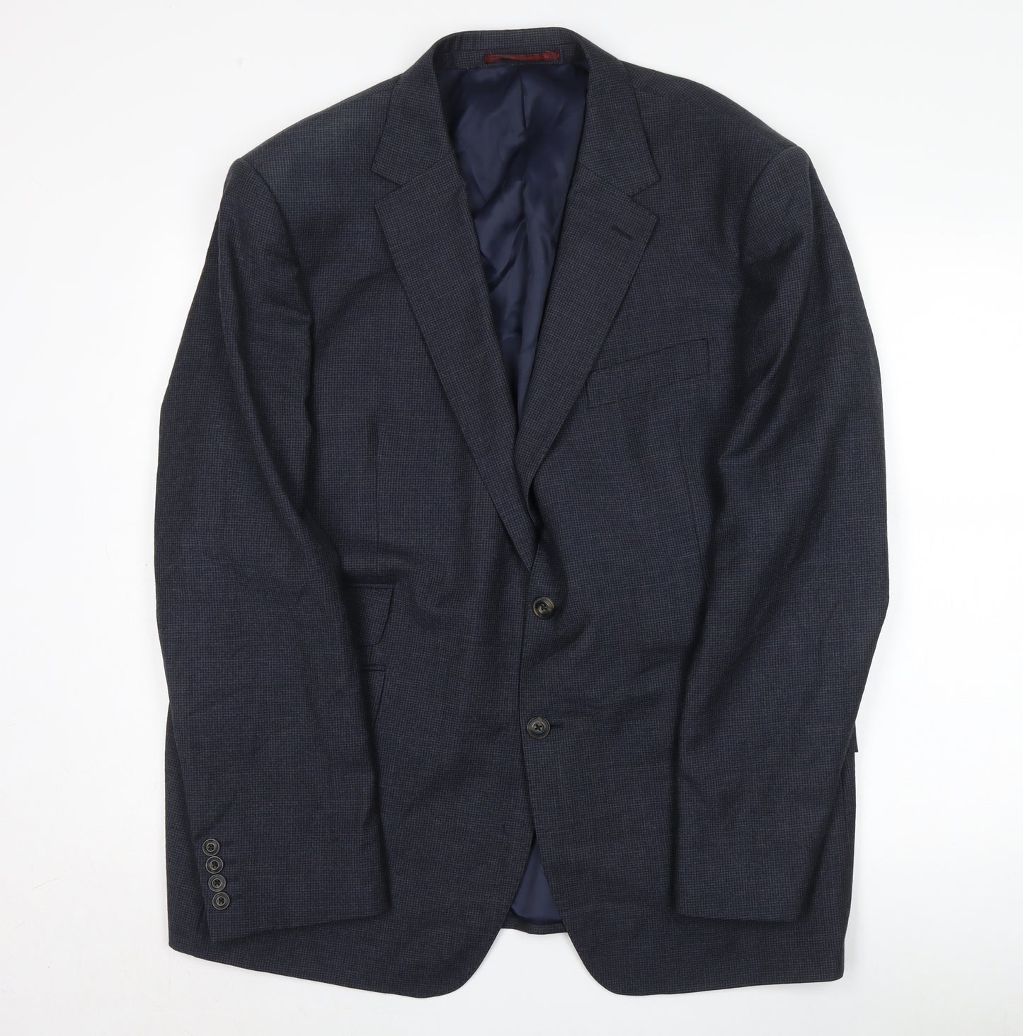 Marks and Spencer Men's Blue Check Blazer 46S