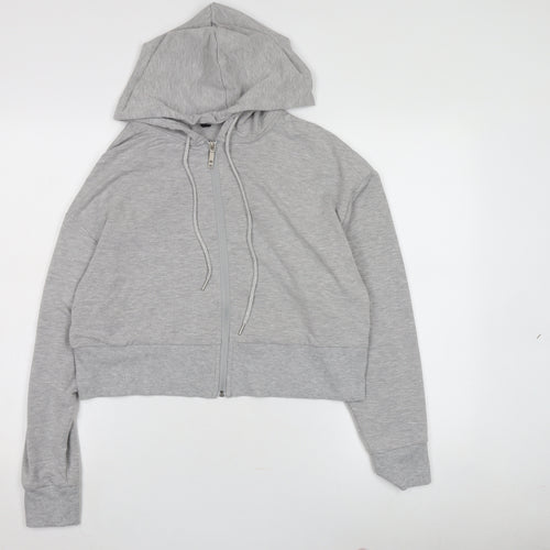 Cotton On Women's Grey Full Zip Hoodie, Size M