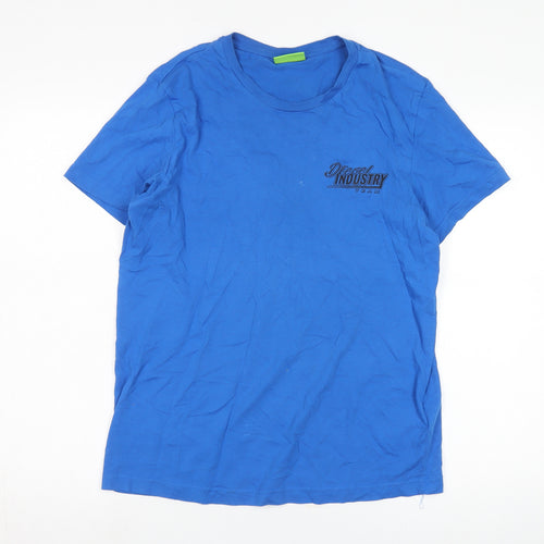 Diesel Men's Blue L T-Shirt, Graphic, Crew Neck