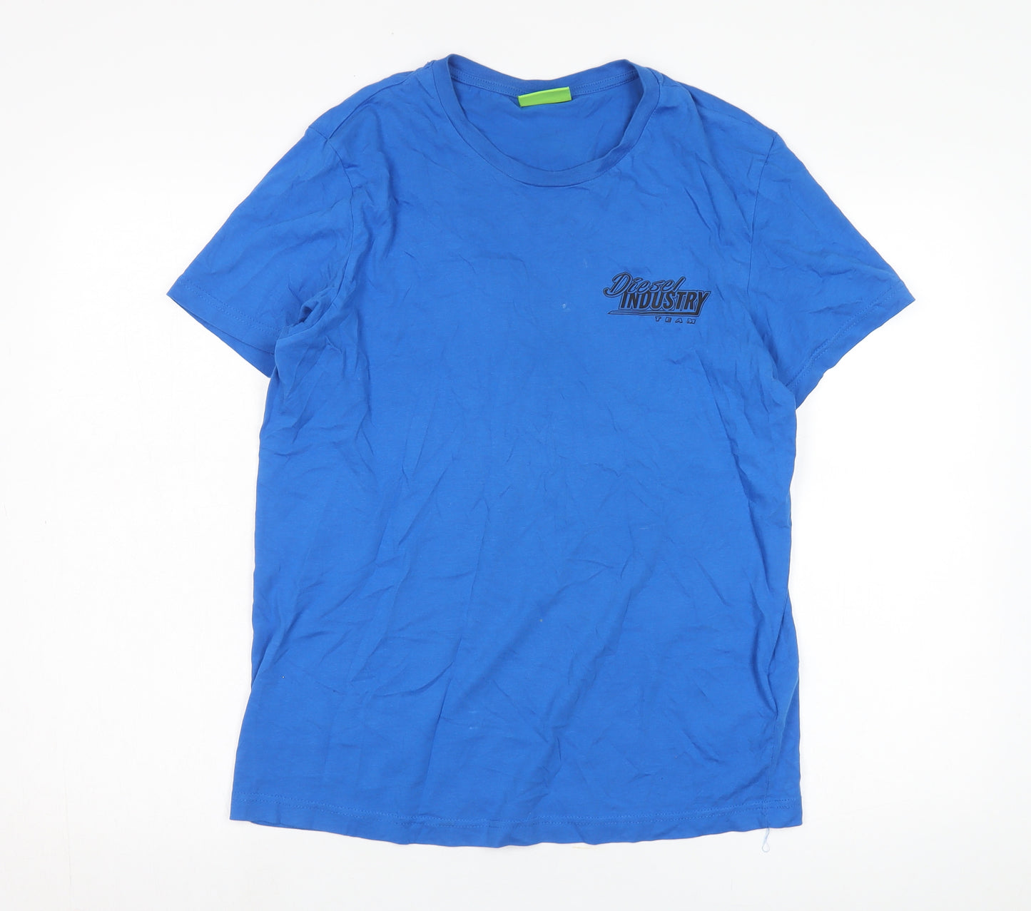 Diesel Men's Blue L T-Shirt, Graphic, Crew Neck