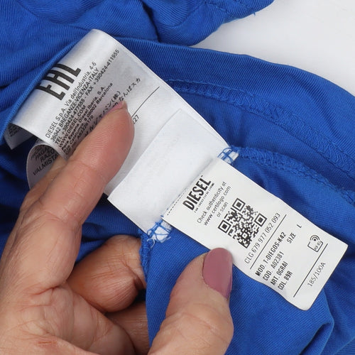 Diesel Men's Blue L T-Shirt, Graphic, Crew Neck