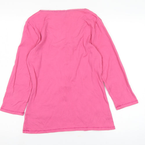 Boden Women's Pink Cotton Blouse, Size 12, Scoop Neck