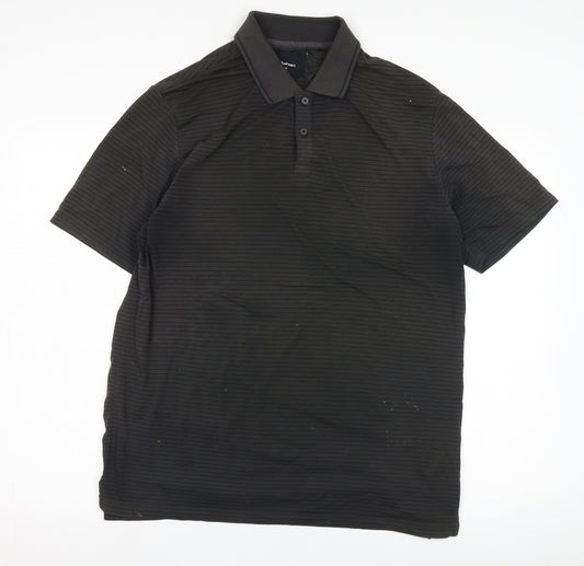 Rohan Men's Black Polo Shirt - M, Striped, Casual, Moisture Wicking