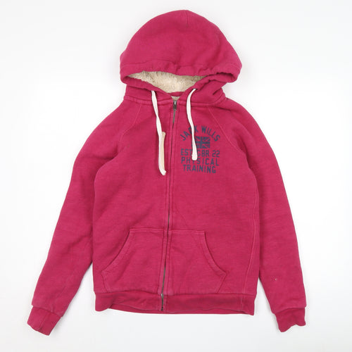 Jack Wills Women's Red Full Zip Hoodie Size 8