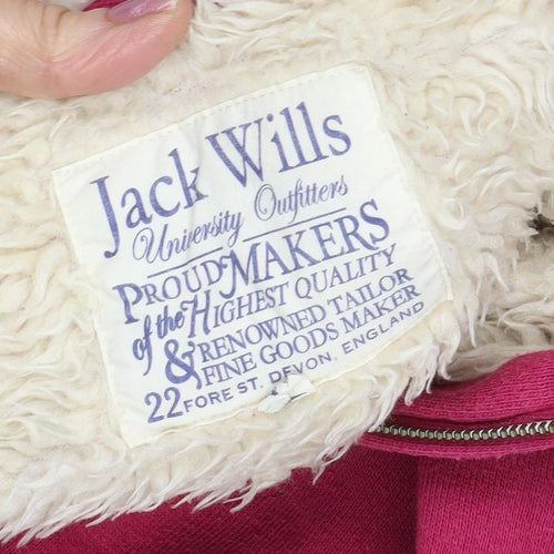 Jack Wills Women's Red Full Zip Hoodie Size 8