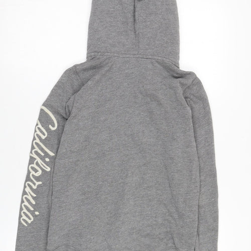 Hollister Women's Grey XS Hoodie with Logo and Pockets