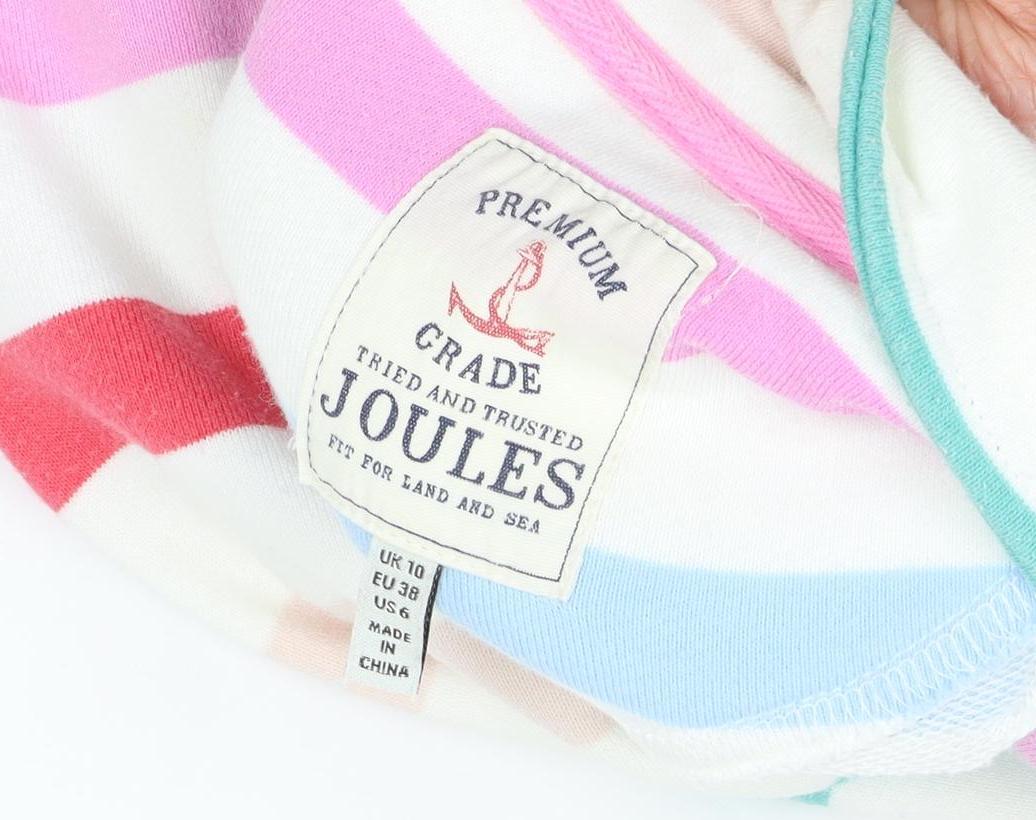 Joules Women's Multicoloured Stripe Pullover Hoodie, UK 10