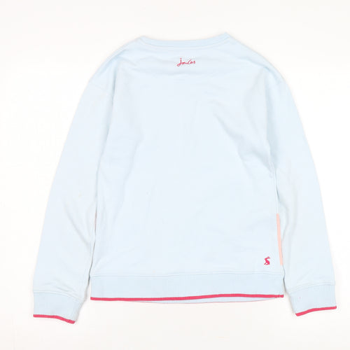 Joules Girls Blue Pullover Sweatshirt, Flamingo, Size 146