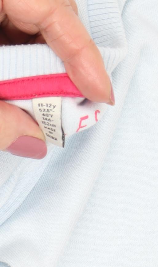 Joules Girls Blue Pullover Sweatshirt, Flamingo, Size 146