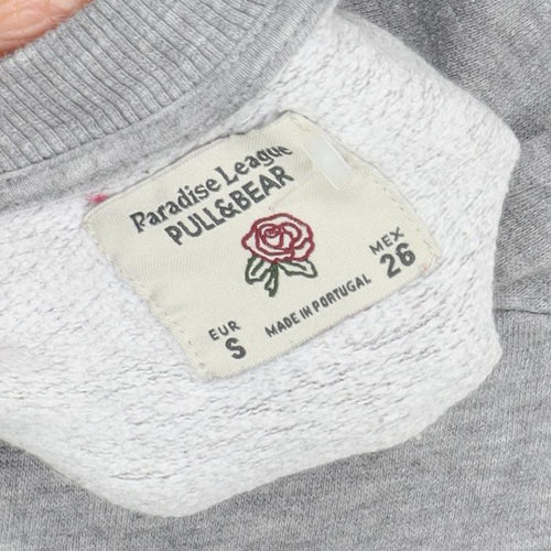 Pull & Bear Grey USA Logo Sweatshirt Unisex S Casual