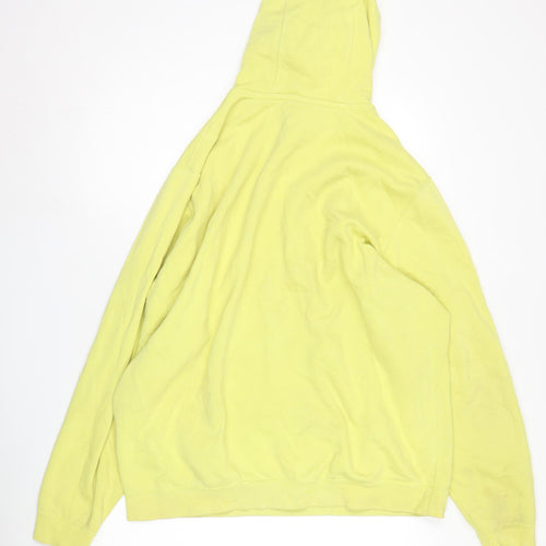 Nike Men's Yellow XL Pullover Hoodie, Logo Accent