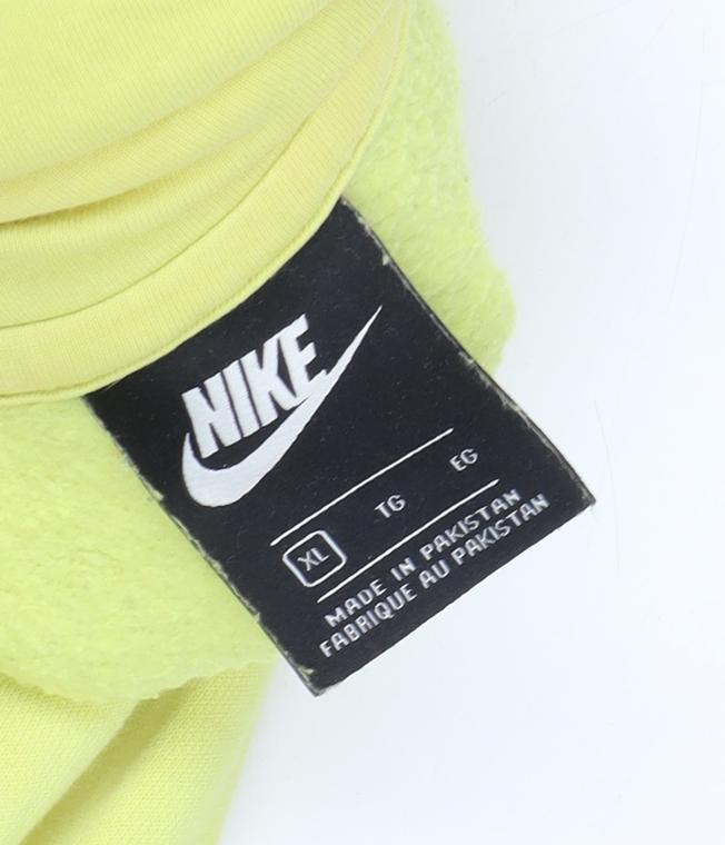 Nike Men's Yellow XL Pullover Hoodie, Logo Accent