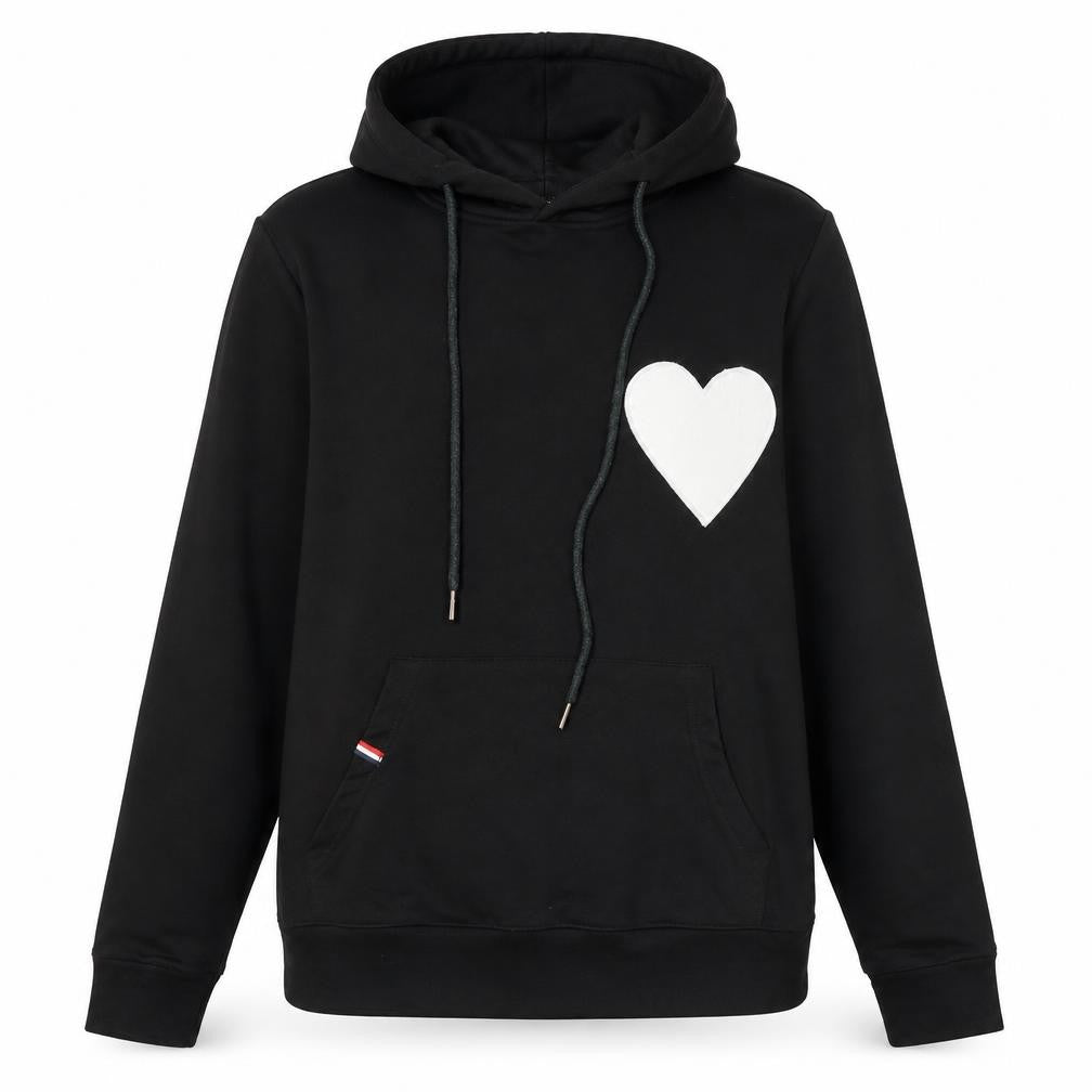 Front view of Women's Black Pullover Hoodie, Medium by Alexander Pap