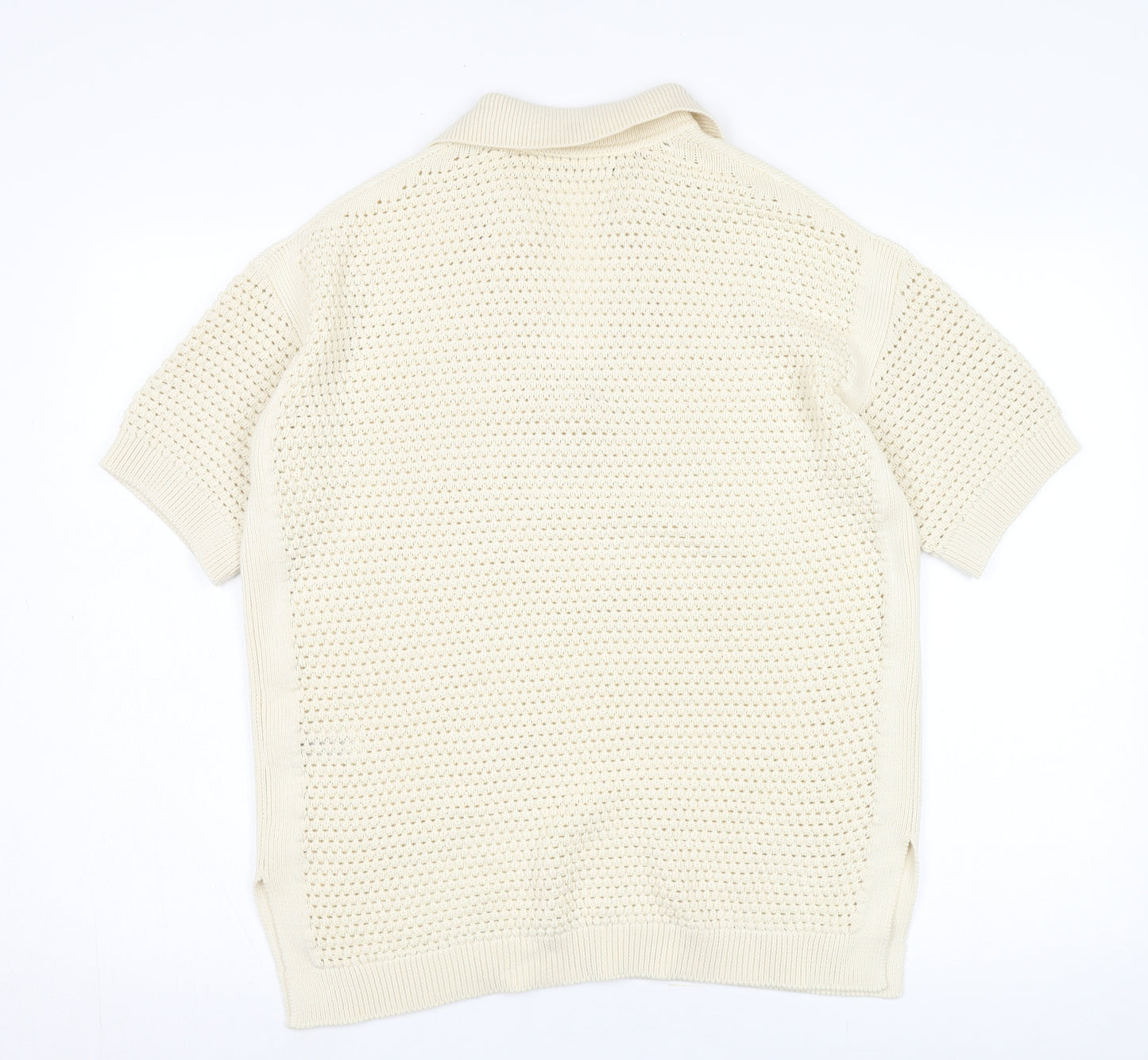 Marks & Spencer Women's Ivory Collared Cotton Pullover M