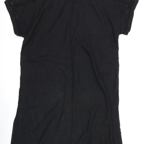Marks and Spencer Black Linen Shift Dress, Size 16