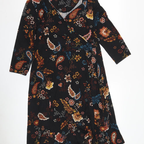Principles Women's Black Floral Shift Dress UK 16