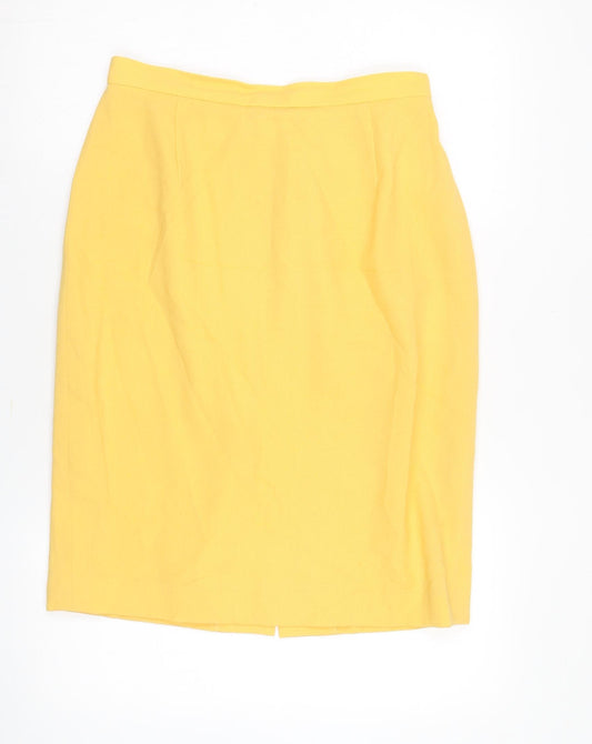 Jaeger Women's Yellow Pencil Skirt Size 14