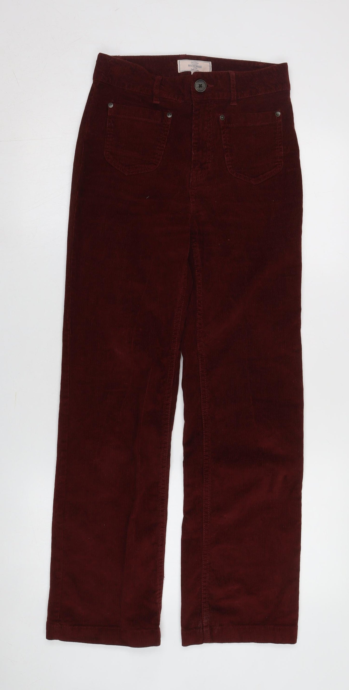 Fat Face Women's Red Corduroy Trousers, Size 6, Regular Fit