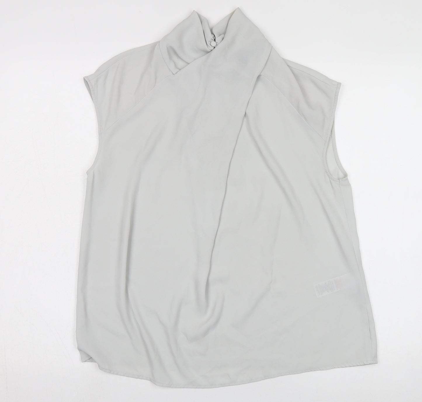 New Look Women's Grey High Neck Sleeveless Blouse Size 14