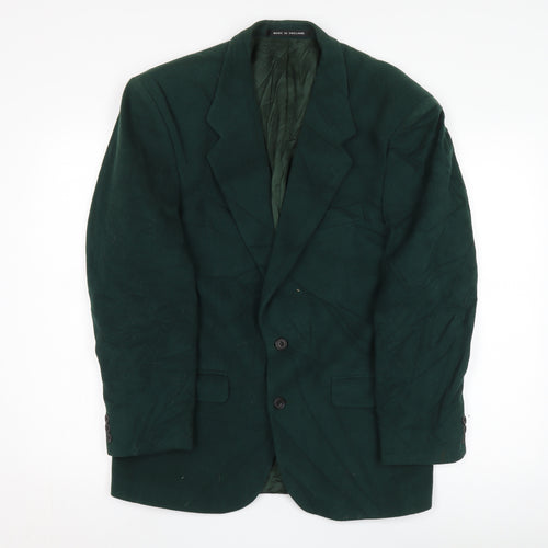 Alexandre Men's Green Blazer 38R Regular Formal Wool-Cashmere