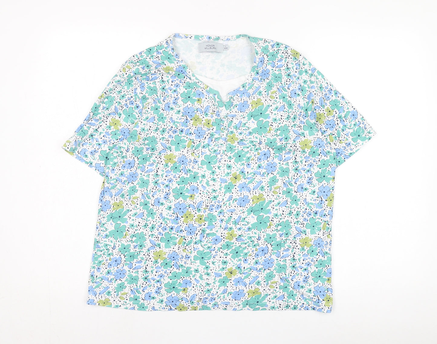 Honor Millburn Women's Floral T-Shirt, L, Short Sleeve