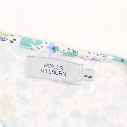 Honor Millburn Women's Floral T-Shirt, L, Short Sleeve