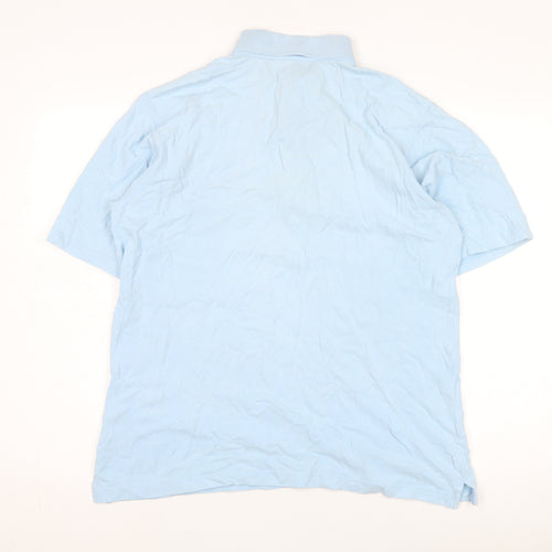 Burberry Men's Blue Polo Shirt L Short Sleeve Cotton
