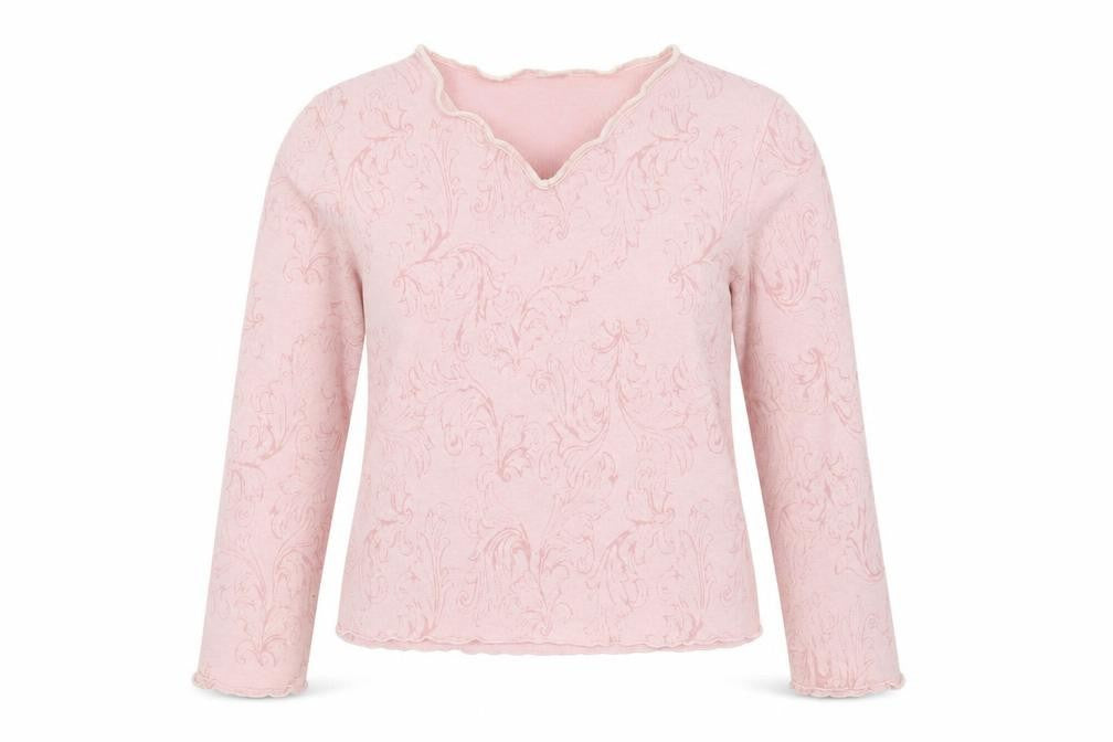 Front view of Kash Women's Pink Blouse, size 16, V-Neck Long Sleeve