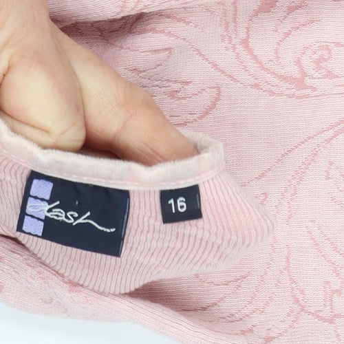 Kash Women's Pink Blouse Size 16 V-Neck Long Sleeve