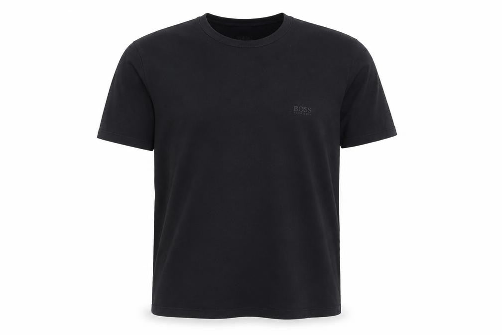 Front view of BOSS Men's Black XL Crew Neck T-Shirt