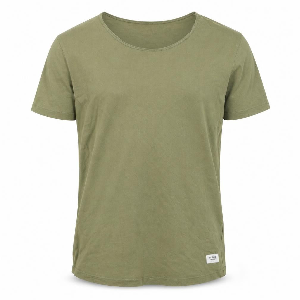 EDC Men's Green Cotton Crew Neck T-Shirt, Size M