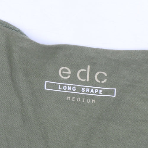 EDC Men's Green Cotton Crew Neck T-Shirt, Size M
