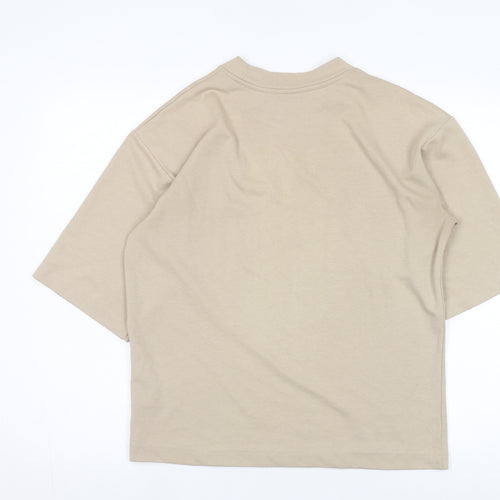 Brave Soul Women's Beige Oversized T-Shirt - Size S