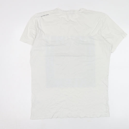 Calvin Klein Men's White Graphic T-Shirt, Size M