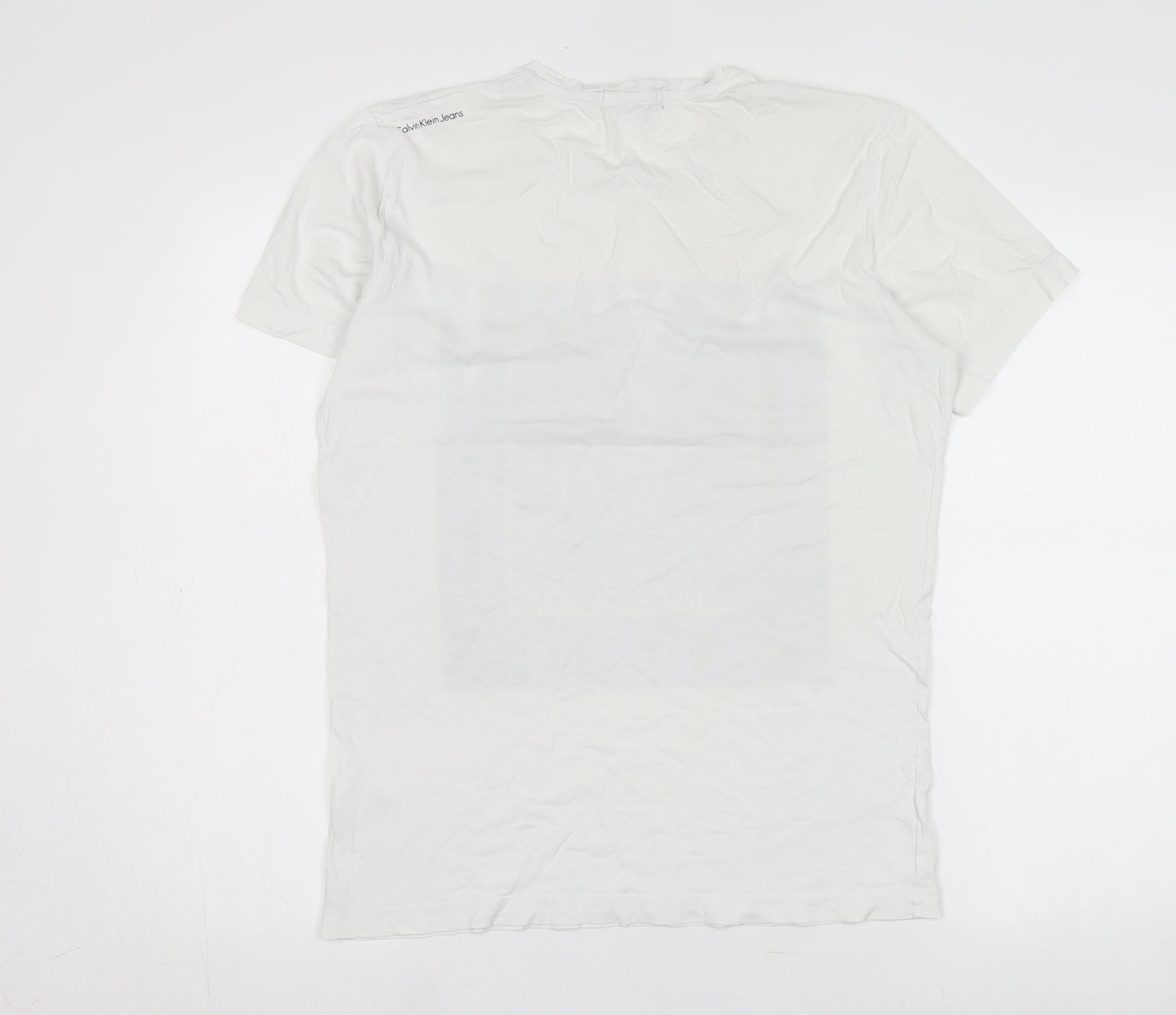 Calvin Klein Men's White Graphic T-Shirt, Size M