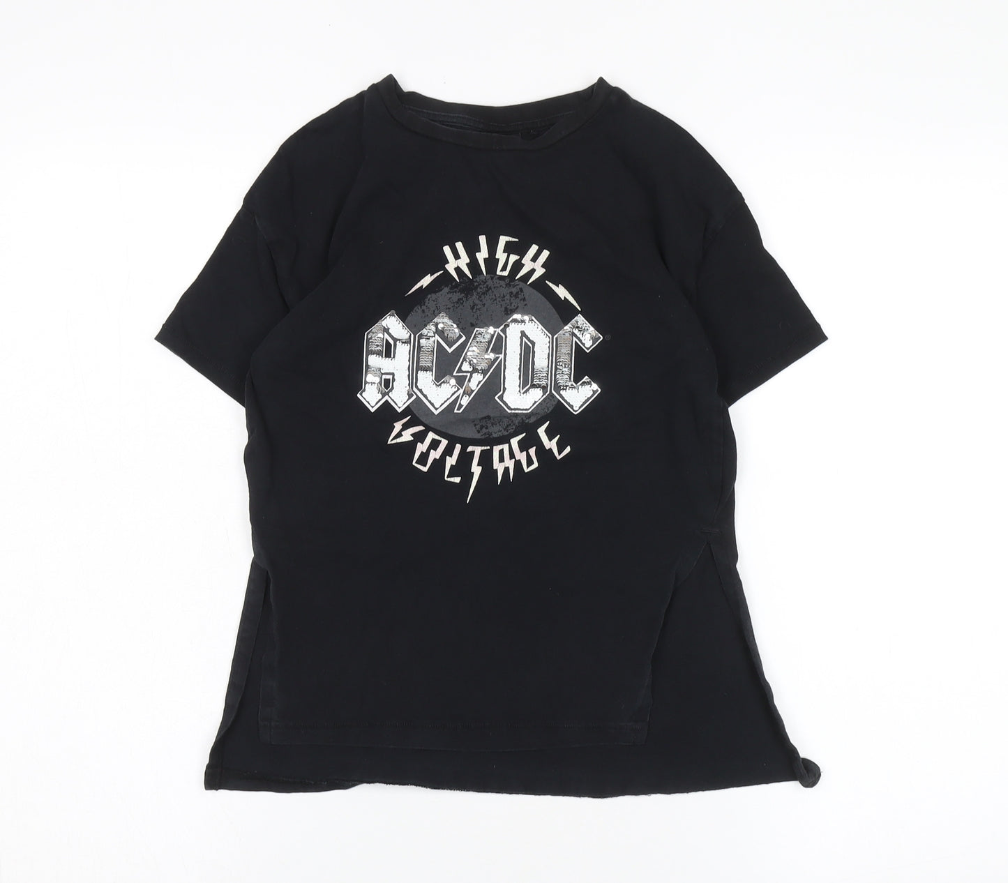 AC/DC Black Unisex Kids T-Shirt, 7 Years, Rock Graphic