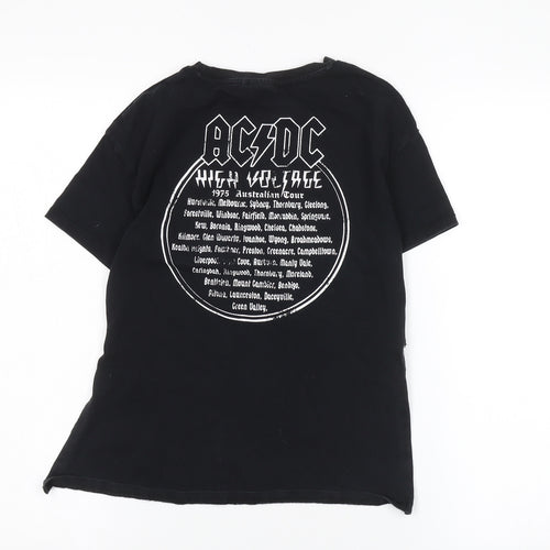 AC/DC Black Unisex Kids T-Shirt, 7 Years, Rock Graphic