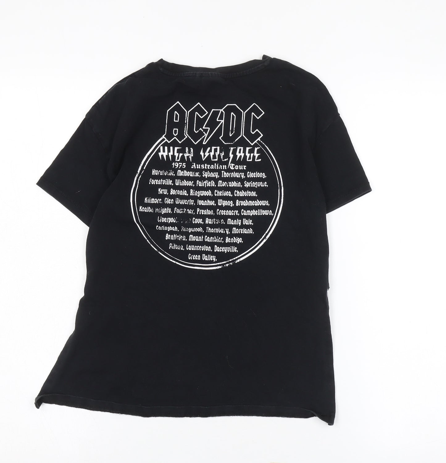 AC/DC Black Unisex Kids T-Shirt, 7 Years, Rock Graphic