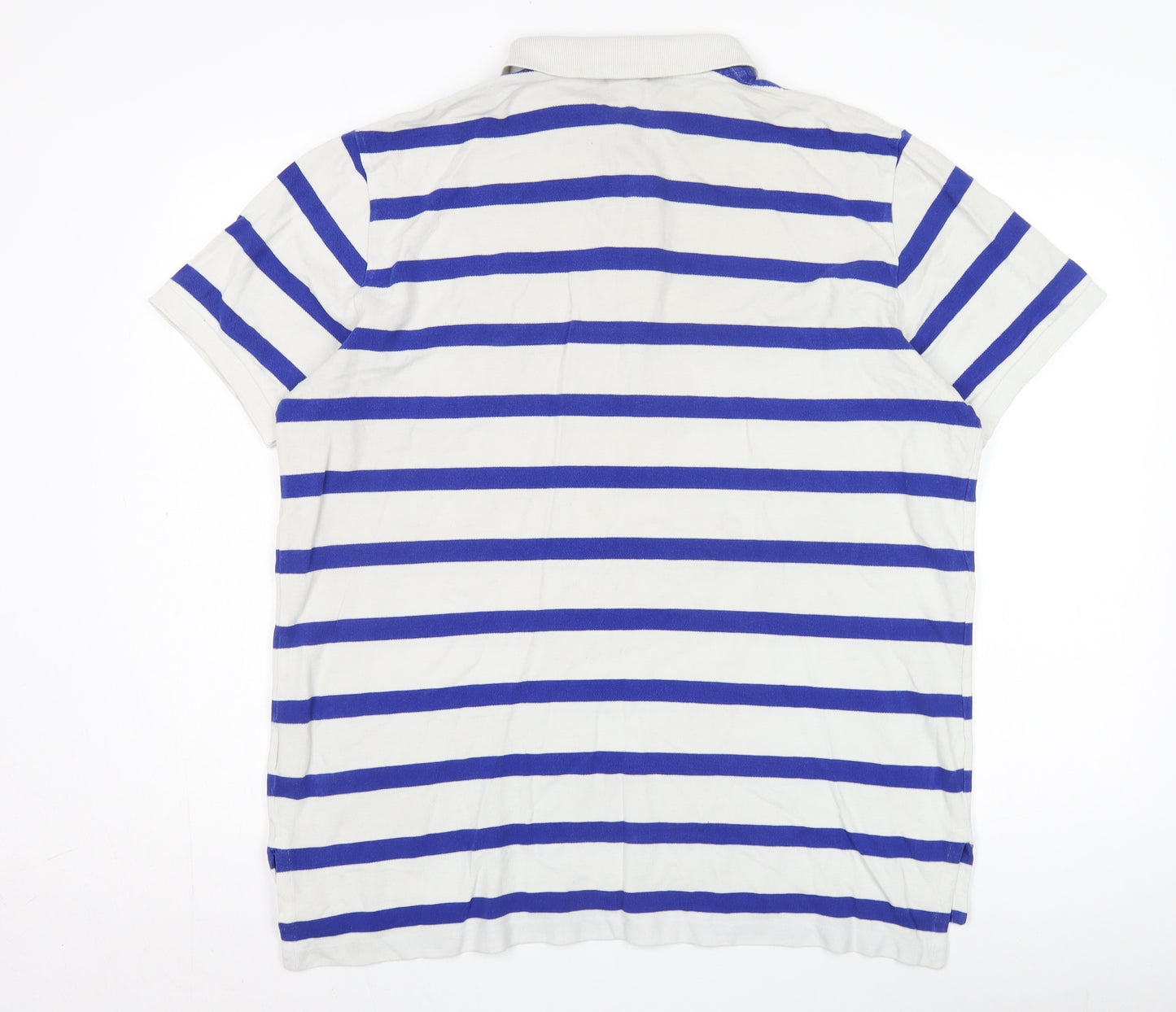 Polo by Ralph Lauren Men's White Striped Polo 2XL