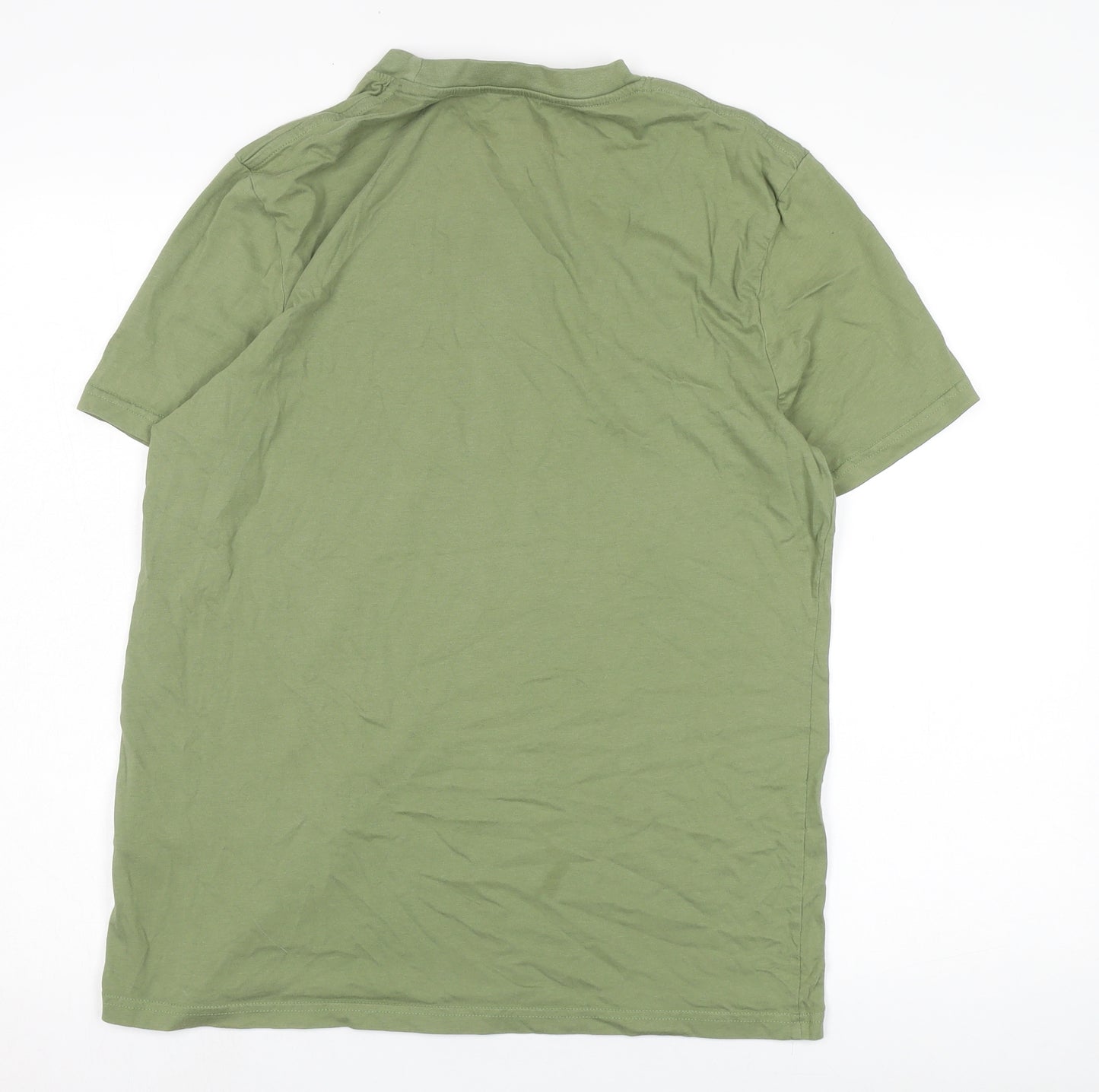 Firetrap Men's L Green Crew Neck T-Shirt with Logo