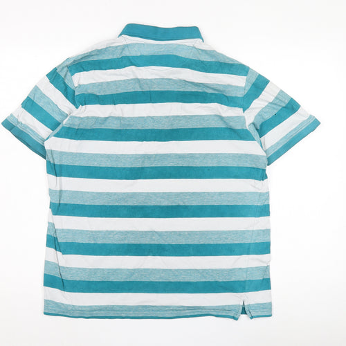 Pierre Cardin Men's Blue Striped Polo Shirt L