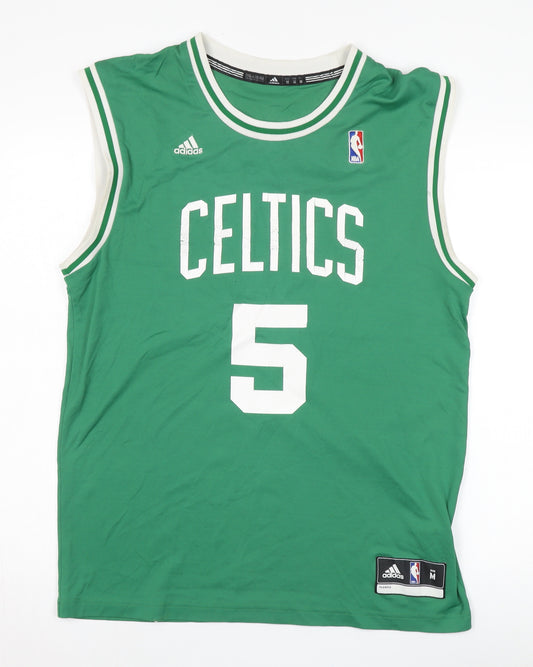 Adidas Men's Green Celtics Sleeveless Sports T-Shirt