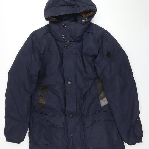 Paul Smith Men's Blue XL Parka Jacket with Hood