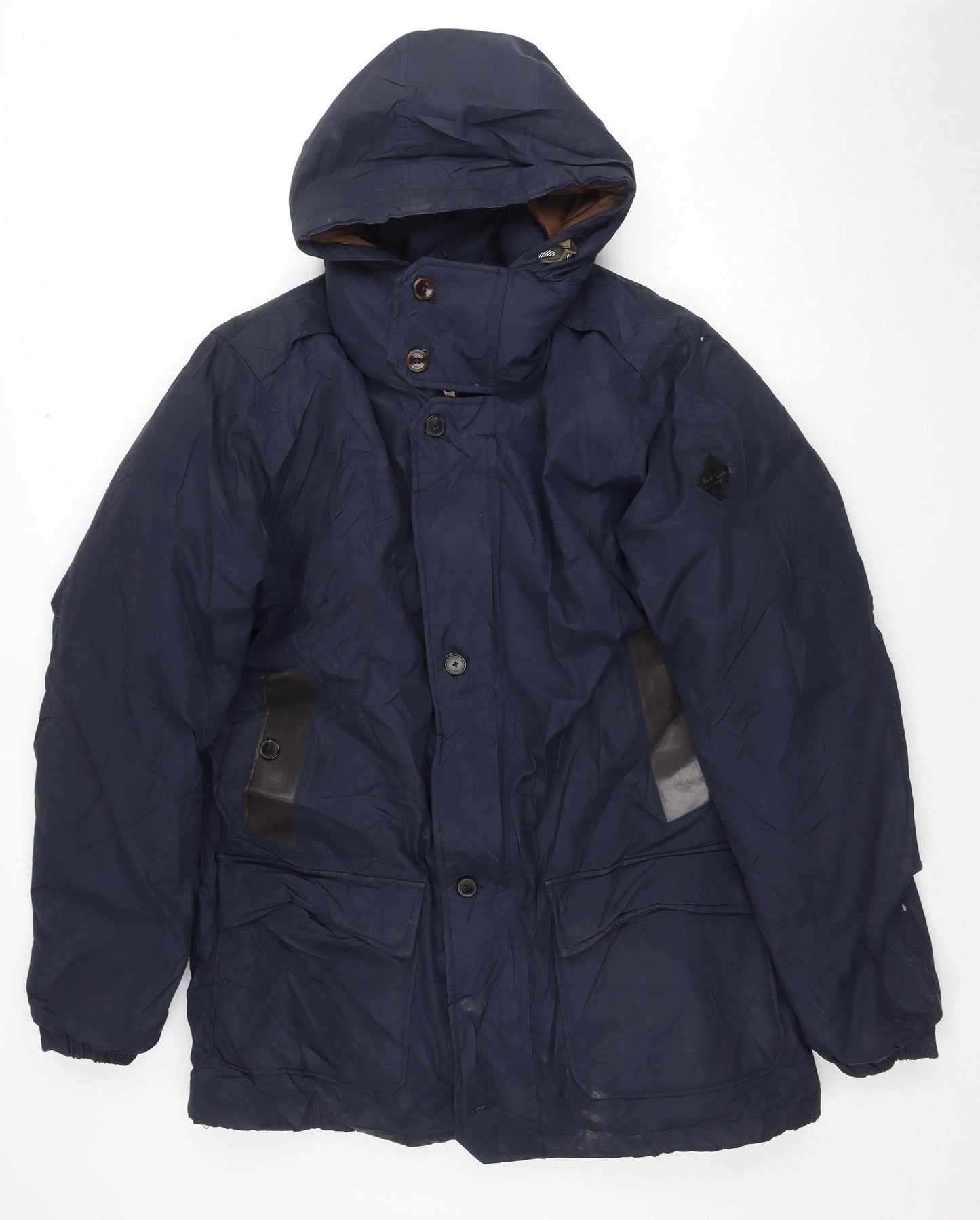 Paul Smith Men's Blue XL Parka Jacket with Hood