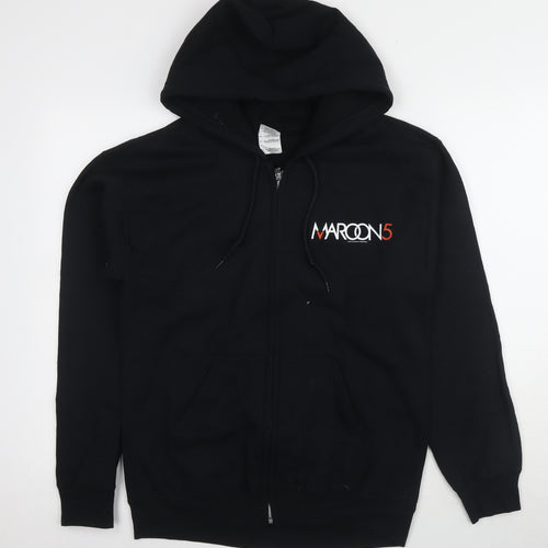 Gildan Unisex Maroon 5 Black Full Zip Hoodie Size S