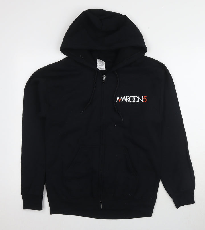Gildan Unisex Maroon 5 Black Full Zip Hoodie Size S