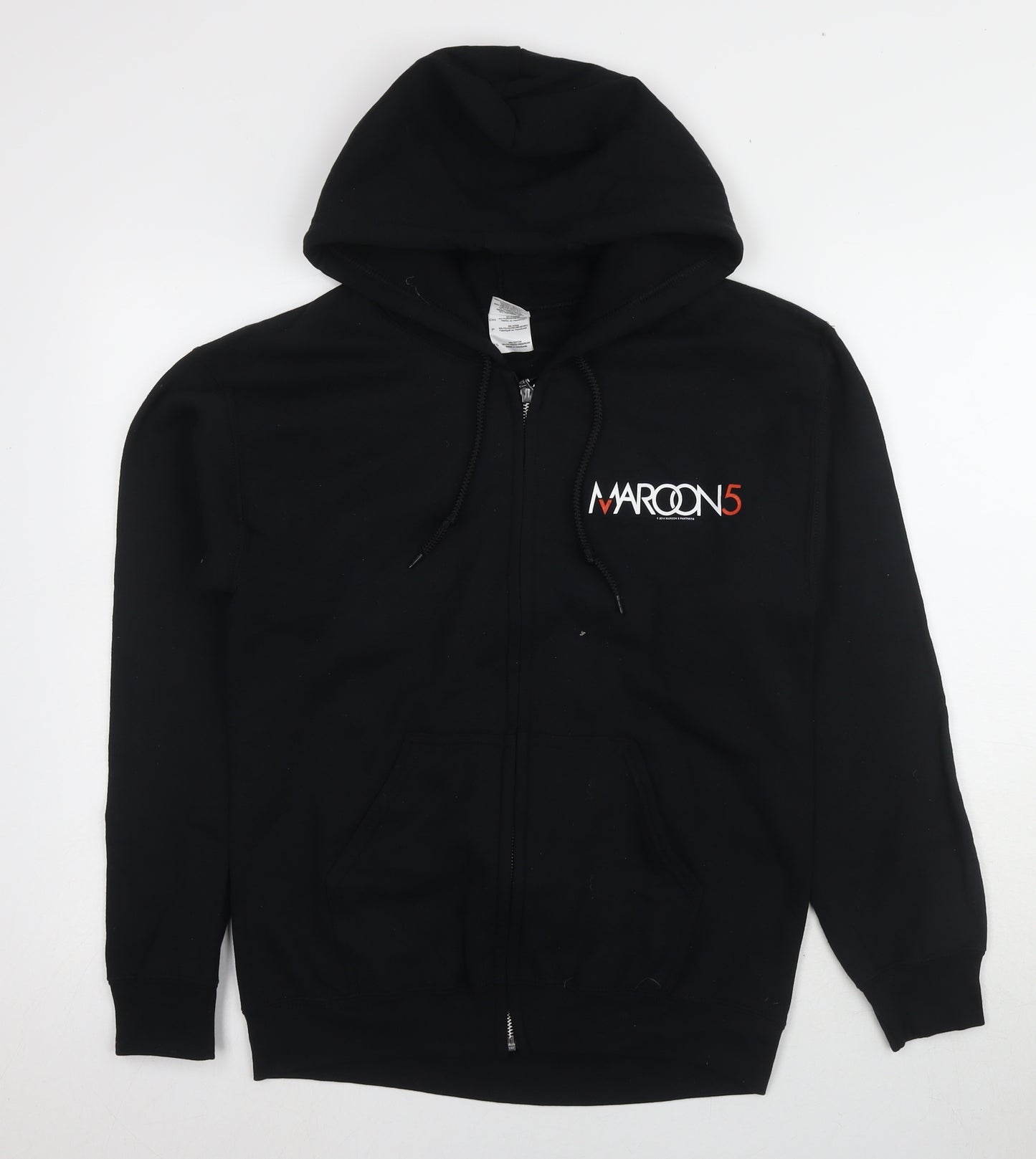 Gildan Unisex Maroon 5 Black Full Zip Hoodie Size S