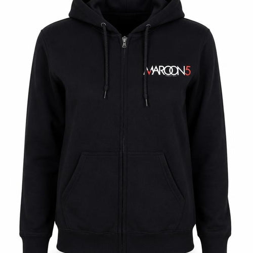 Gildan Unisex Maroon 5 Black Full Zip Hoodie Size S