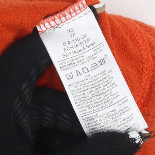 Gap Boys Orange XS Pullover Hoodie - Casual All Seasons