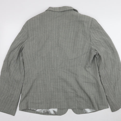 Planet Women's Grey Striped Blazer Size 18 Business Casual